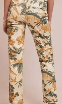 Anthro chino tropical bird leaf size 27 relaxed pants