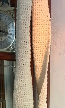 Handmade white crochet scarf 