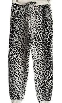Chaser Women's XS Leopard Cozy Knit Drawstring Joggers Sweatpants Lounge Cozy