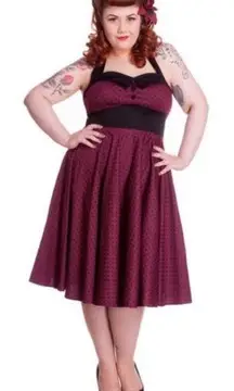 Hell Bunny  Vixen Ashley Fit & Flare Retro Pinup 50s Swing Rockabilly Midi Dress