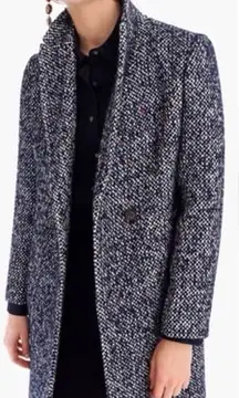 J. Crew Daphne Coat Italian Tweed Wool Blend Blue Multicolor Size 10