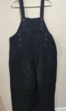 Black Denim Easel Overalls