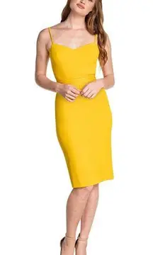 Veronique Midi Bodycon Canary Yellow Size Small