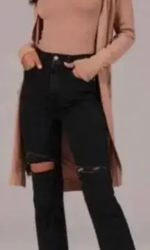 Abercrombie & Fitch W's Ultra High Rise Ankle Straight Jean‎ Distressed Black 28