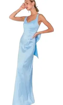 Show‎ Me Your Mumu Charlotte Bow Dress Size XL Light Blue Taffeta Bridesmaid NEW
