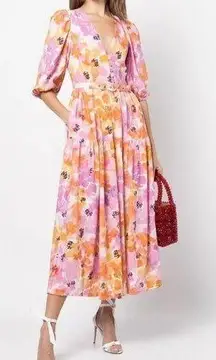 NICHOLAS celie floral dress midi