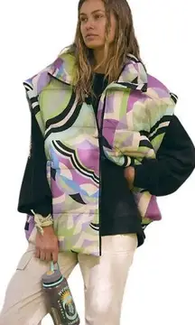 NWOT Free People FP Movement In A Bubble Patterned Puffer Vest Women's XS Active