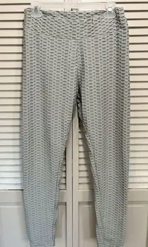No Brand Light Gray Booty Sport Ankle Leggings Textured‎ Size See Measurements