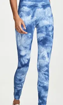 FREE PEOPLE MOVEMENT Good Karma Tie Dye 7/8 Full Length Blue Leggings size XS/S