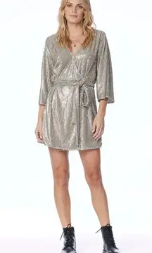 Anthropologie Saltwater Luxe - Megan Mini Dress in Champagne Sequins size S