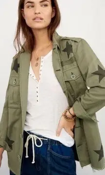 ANTHROPOLOGIE PISTOLA CAMILO UTILITY JACKET GREEN STARS S