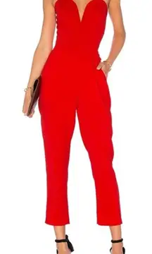 AMANDA‎ UPRICHARD Red Cherri Sweetheart Jumpsuit NWOT Size P