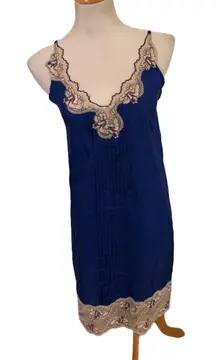 Bright Blue Satin nightgown slip