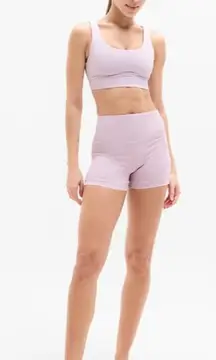 New Athleta M Elation Ultra High Rise 3” Shortie Lilac Sky Pink Medium