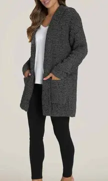 Cozy‎ Knit Cardigan Open Front Pockets Comfy Loungewear Sweater