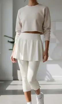 NEW Spanx Booty Boost Skirted Leggings White Cloud 1X Sculpting Athleisure