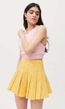 Yellow Plaid UO Katie Plaid Pleated Mini Skirt