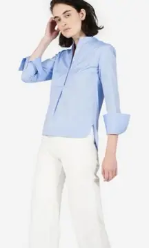 EVERLANE Blue The Japanese Oxford Shirt Button Down Bib Chambray