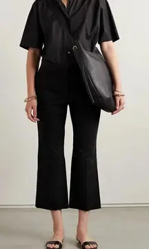 THE ROW Cotton/cashmere Black Bapri Cropped Cotton-Blend Straight-Leg Pants 12