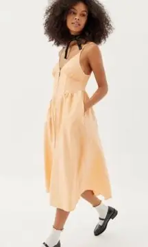 Urban Outfitters  Cedar Poplin Corset Midi Dress