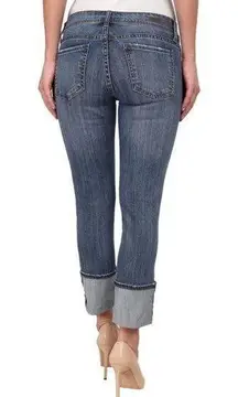 Kut From The Kloth Fray Cuff Cropped Jean Dark Blue Size 4 Catherine Boyfriend