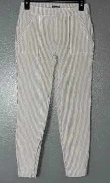 SOHO Striped Pull-On Pants Women’s W28 L33 Cropped Casual Cotton Blend