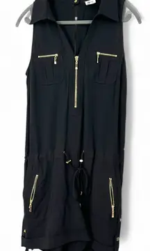 CACHE | M | Shorts sleeveless romper jumpsuit One Piece gold-toned hardware