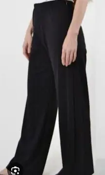 Bryn Walker Black Elastic Waistband Pull On Lagenlook Wide Leg Pants Size Small