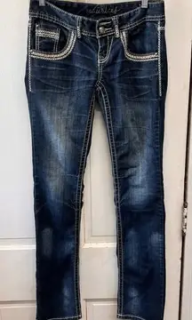 Maurices thick stitch denim jeans 3/4 regular. length of 32 inches as shown