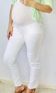 ADRIANO GOLDSCHMIED AG Maternity Pea in the Pod white soft stretchy NEW size 28