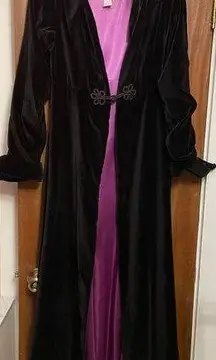 Jeannie Nitro Black Velvet Theatre Costume Cosplay Goth Cloak Satin Lined