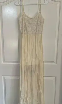 Poetry White Maxi Dress with Slip Underneath Size M