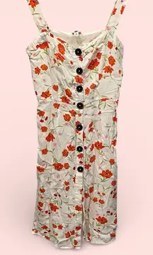 Cute crisp floral River Island chunky button front midi dress poppy fairy