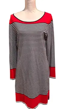 Sail to Sable STS Striped Knit Dress Red Navy White Size Large NWT Nautical