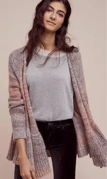 Anthropolgie Knitted‎ and Knotted Cody Peplum Cardigan Sweater Red Size Small