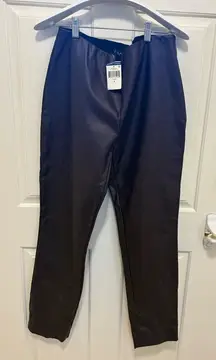 Ralph Lauren Faux burgundy leather stretch pant 8