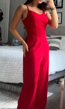 Francesca’s Red Jumpsuit 