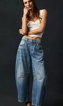 Free People  Good Luck Mid-Rise Barrel Jeans