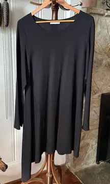 Bryn Walker Asymmetrical Hem Black Long Sleeve Dress