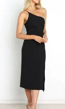 Petal & Pup Xiomar Black One Shoulder Midi Dress 6