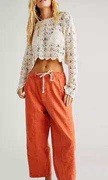We The Free Yuki Barrel Orange Jeans Size L
