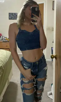 Aeropostale jean cropped top