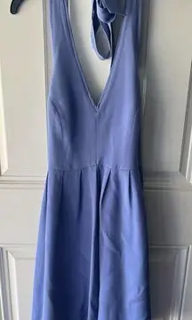 J.Crew NWT 100% Silk Women’s Halter Neck  Fit & Flare Dress Blue Size 2 Petite ￼