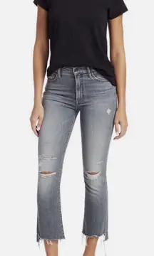 MOTHER denim THE INSIDER HIGH-RISE CROP STEP FRAY HEM JEAN ACE OF SPADES size 25