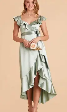 Birdy Grey Sage Satin James Midi Dress