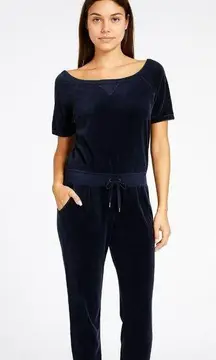 Juicy Couture Y2K Navy Blue Velvet Jumpsuit Size Small Woman’s