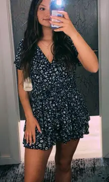 Black Floral Romper