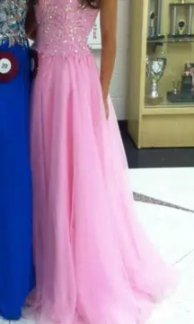 Angela and Alison  Pink Ball gown