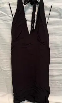 Cotton On Black Tie Back Halter Dress