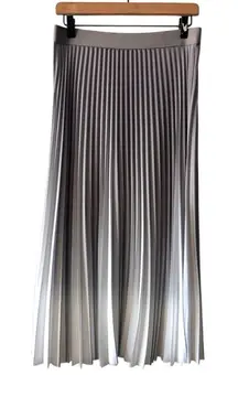 J.McLaughlin Gray to White Ombre Pleated Midi Skirt Size M